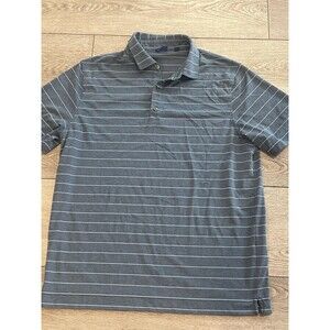 Footjoy Golf Polo Mens Large Blue Striped Purple Tag Preppy Casual Golf Shirt FJ